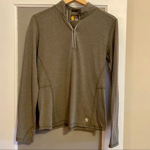 Green women’s Carhartt quarter zip shirt